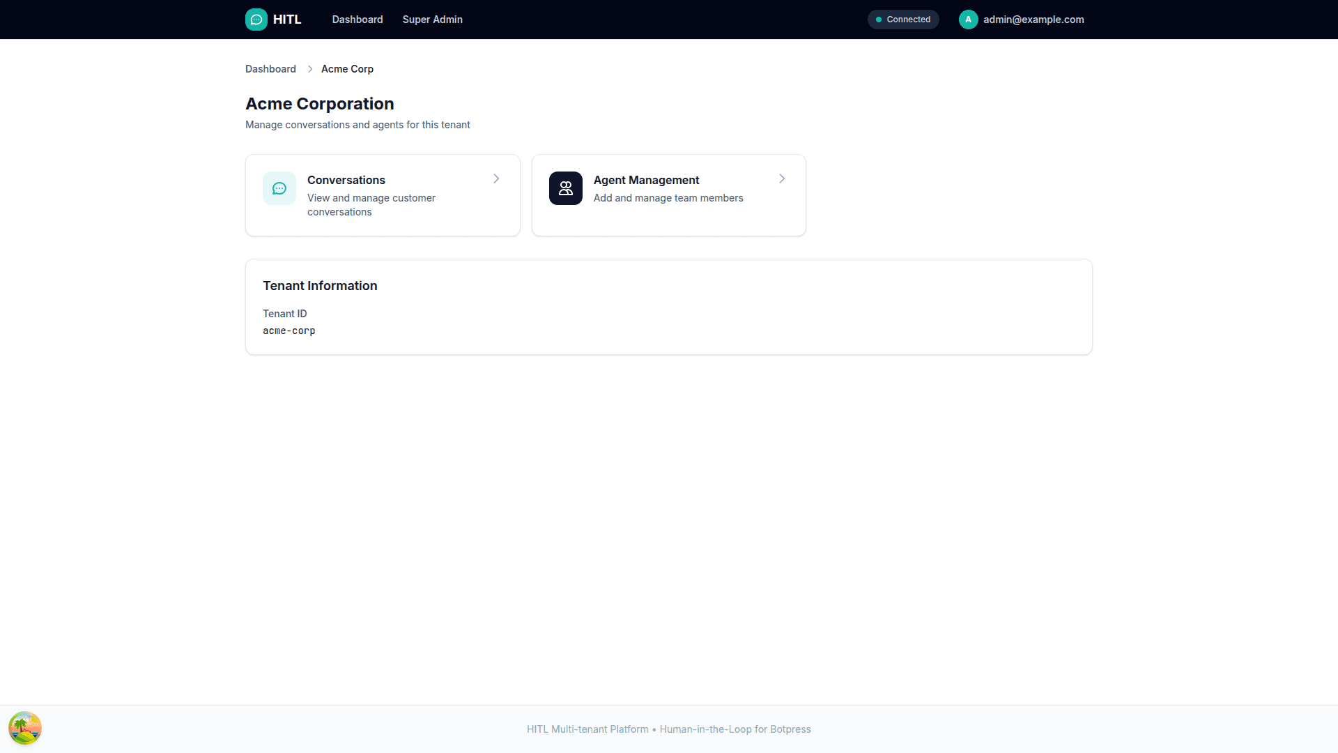 Tenant Dashboard