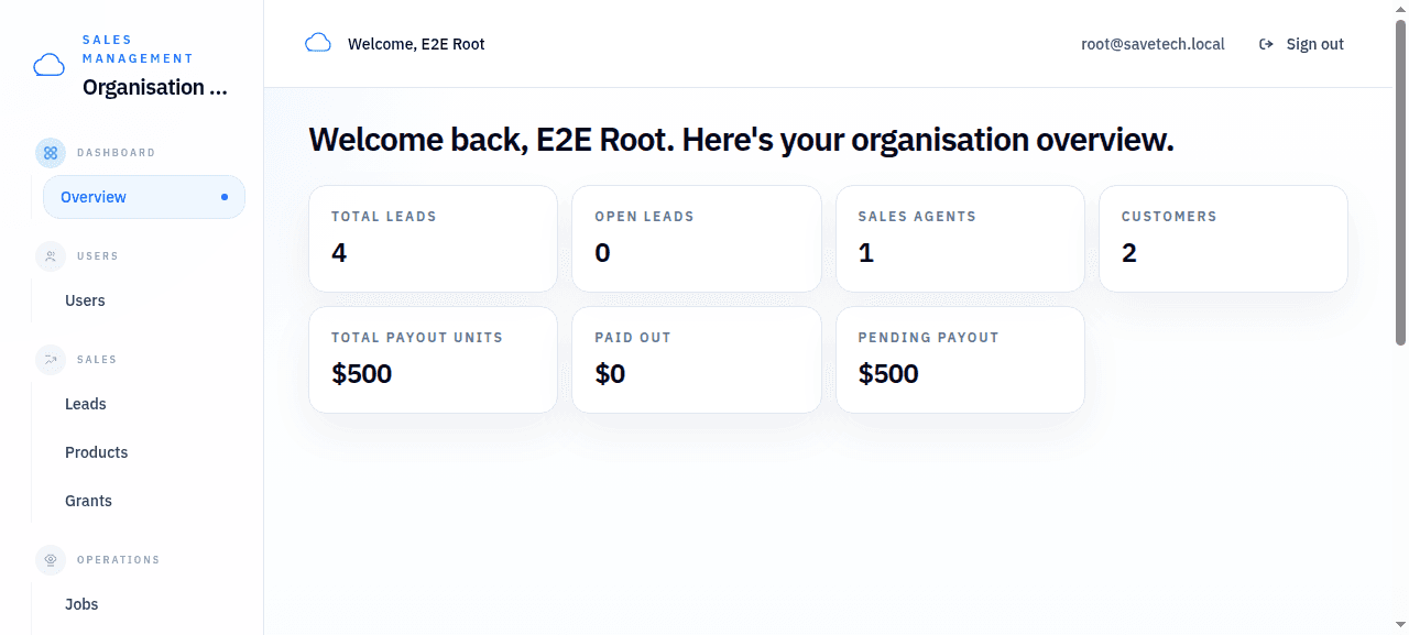 Root Dashboard